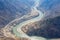 Aerial view of the nujiang river landscape