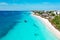 Aerial view of Nungwi beach in Zanzibar, Tanzania