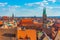 Aerial view of Nurnberg dominated by sankt sebaldus kirche, Germ