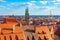 Aerial view of Nurnberg dominated by sankt sebaldus kirche, Germ