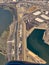 Aerial view of Oakland California Port and Alameda