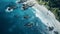 Aerial View Of Ocean Cliffs And Beach With Photorealistic Details