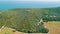 Aerial view ocean coastal landscape