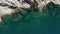 Aerial view of ocean waves and fantastic Rocky coast.