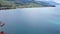 Aerial view of Ohrid city. Lake Ohrid. North Macedonia