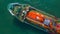 Aerial view oil and gas chemical tanker in open sea, Refinery Industry cargo ship