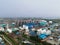 Aerial view of Oil and gas industry - refinery after rain - factory - petrochemical plant, Shot from drone of Oil refinery and