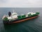 Aerial view oil ship tanker carrier oil on the sea