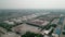 Aerial view of oil storage tanks