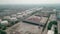 Aerial view of oil storage tanks