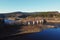 Aerial view of the Oker Dam in the forest of the Harz mountains in Lower Saxony, Germany.