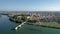 Aerial view of the old city Avignon, Le Pont Saint Benezet and Palais des Papes in Avignon, France