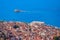 Aerial view of the old city of Nafplio and Bourtzi