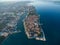 Aerial view of the old city Zadar.