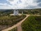 Aerial view of old deserted windmill near Silves, Portugal