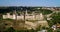 Aerial view of old fortress. Stone castle in the city of Kamenets-Podolsky. Beautiful old castle in Ukraine.