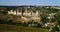 Aerial view of old fortress. Stone castle in the city of Kamenets-Podolsky. Beautiful old castle in Ukraine.