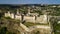 Aerial view of old fortress. Stone castle in the city of Kamenets-Podolsky. Beautiful old castle in Ukraine.