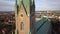 Aerial view of old historical cathedral in Linkoping city in Sweden.