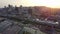 Aerial view of Old Port of Montreal and downtown skyline