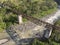 Aerial view of old rail track bridge in Temanggung, Indonesia