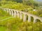 Aerial view of old railway stone viaduct