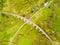 Aerial view of old railway stone viaduct