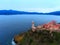 Aerial view of the old stone lighthouse of Portoferraio, Elba is