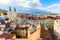 Aerial view of the old town of Brno during summer sunny day, Czech Republic. Brno is the capital of Moravia region