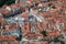 Aerial view of old town center of Brasov, Romania