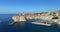 Aerial view of Old town harbour in Dubrovnik