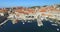 Aerial view of Old town harbour in Dubrovnik