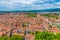 Aerial view of the old town of Italian city Brescia