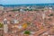 Aerial view of the old town of Italian city Brescia