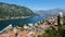 Aerial view of the old town of Kotor, Montenegro. Bay of Kotor bay is one of the most beautiful places on Adriatic Sea. Historical