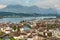 Aerial view of the old town, Lucerne city with lake Lucerne and