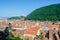 Aerial view of the old town of romanian city brasov taken from the white tower....IMAGE