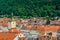Aerial view of the old town of romanian city brasov taken from the white tower....IMAGE