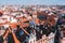 Aerial view of the Old Town Square and the facades of of medieval houses.