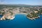 Aerial view of the old town Ulcinj, Montenegro.