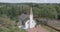 Aerial view of old wooden St. Andrew`s Church.