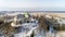 Aerial view of the Olesky Castle and residential neighborhoods near it