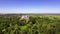 Aerial view of the Olesky Castle and residential neighborhoods near it