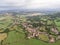 Aerial view on Olloix, small french village , Puy-de-Dome, Auvergne-rhone-alpes