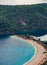Aerial view of Oludeniz beach, Fethiye district, Turkey. Turquoise Coast of southwestern Turkey. Blue Lagoon on Lycian Way.