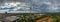 Aerial view of Olympiapark and the Olympiaturm Olympic Tower Munich.