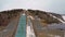 Aerial view of olympic ski jump arena in Lillehammer Norway.