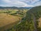 Aerial view of Omeo Highway and Mitta Mitta Valley, Australia