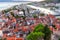 Aerial view of Omis at sunset