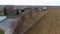 Aerial View of an Open Amish Horse and Buggy Trotting Along as Seen by a Drone